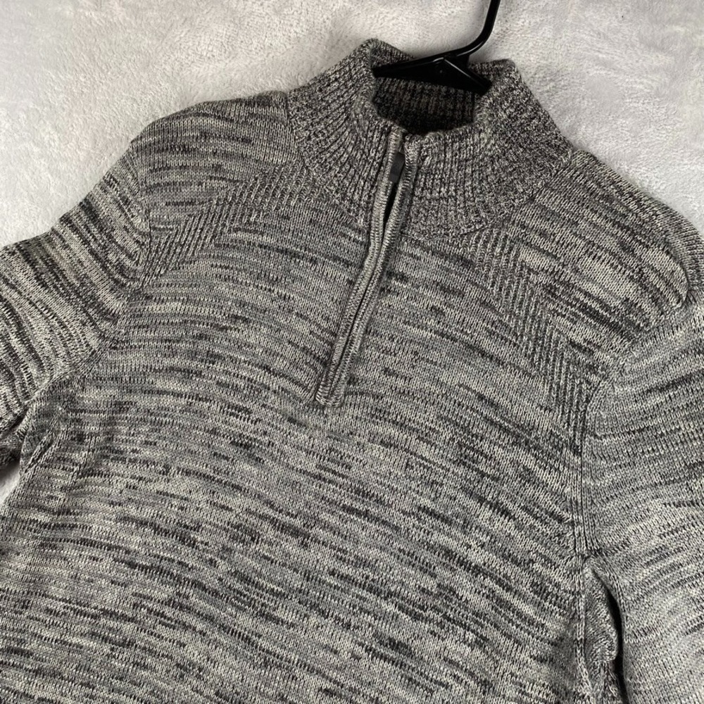 Alaskan Hardgear Sweater Mens Medium Merino Wool 1/4 Zip Pullover Heathered Gray